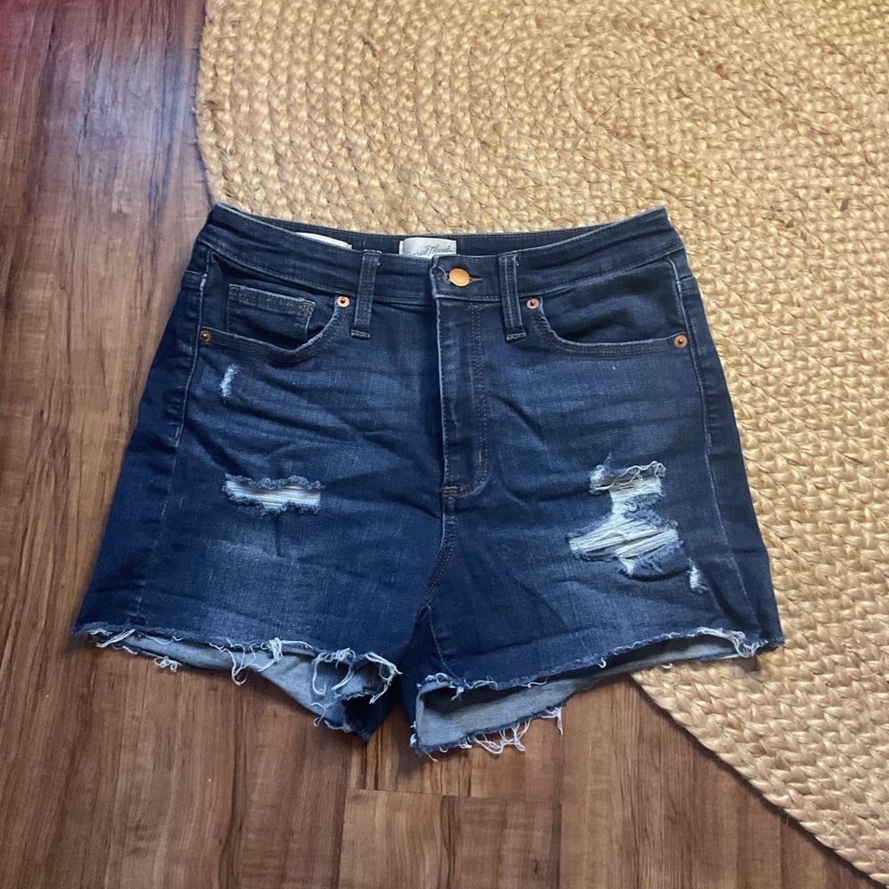 Universal Thread Dark Blue Distressed Jean Shorts